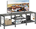 Furologee 55 Inch TV Stand, Entertainment Center with Shelves, Black Oak