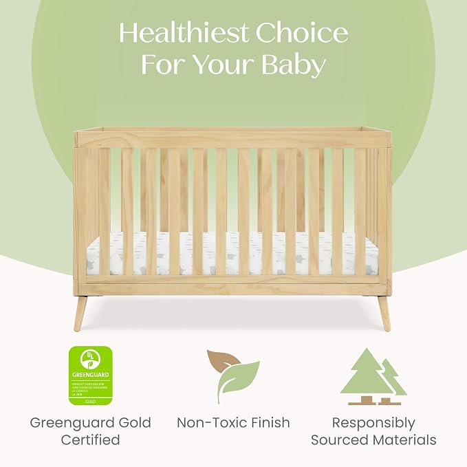 Delta Children Essex 4-in-1 Baby Crib & Mattress, Natural