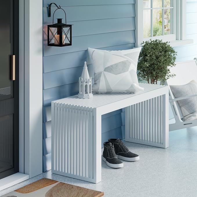 APRTAT Bamboo Dining Bench 35 Inch Indoor Wooden Shoe Benches for Entryway