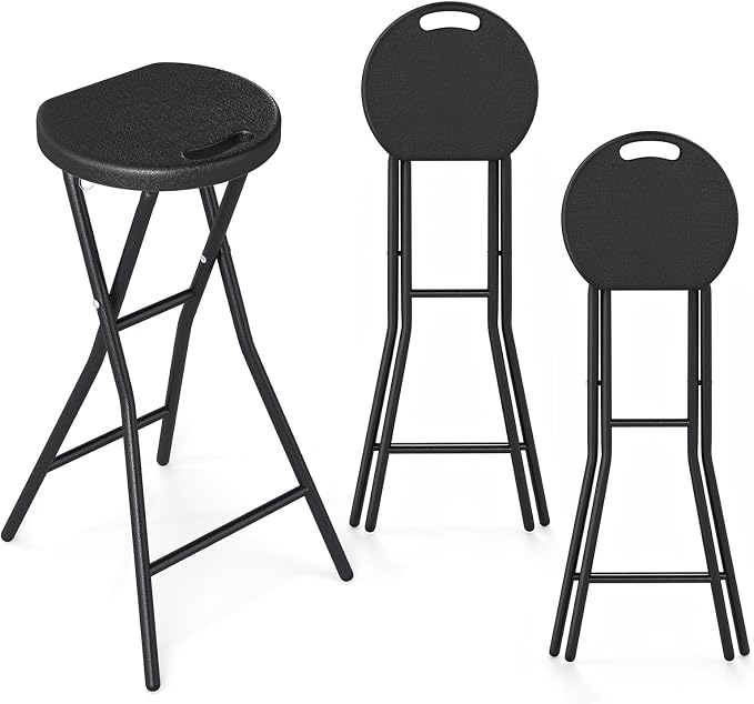 Goplus 3 Pack Folding Stool 27.5" Counter Height Backless Bar Chair