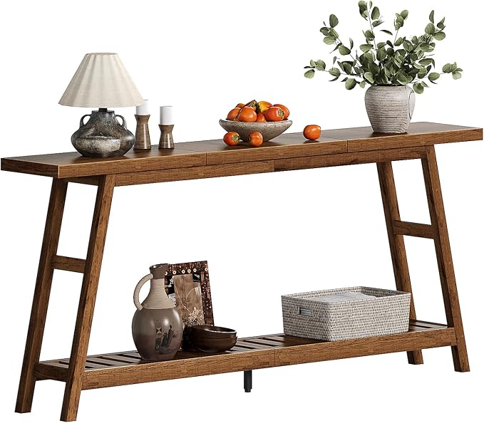 ChooChoo 70.9 Inch Long Console Tables for Entryway, Hallway Table, 2-Tier