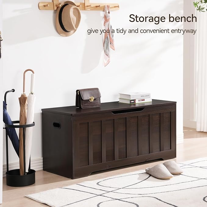 VANKILEY 43.3" Storage Chest Extra Large, Storage Bench.(Espresso).