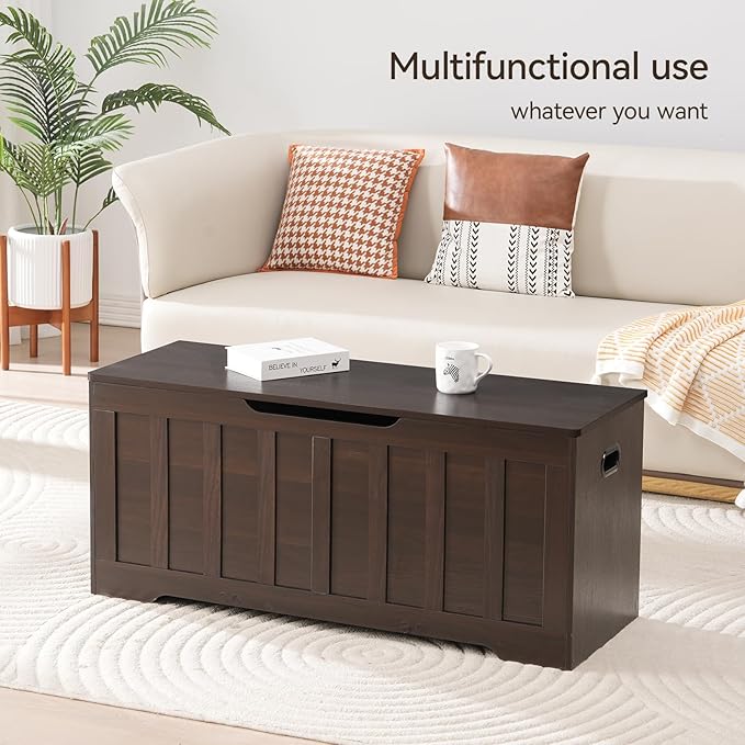 VANKILEY 43.3" Storage Chest Extra Large, Storage Bench.(Espresso).