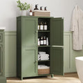 Nuturelly Bathroom Floor Storage Cabinet, 4 Doors, Anti-Tip, Pale Green | 23.7"D x 11.9"W x 42.6"H, Adjustable Shelves, Shaker style, 5-position Shelves, Rounded Corners, Easy Assembly