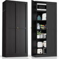 AQY Metal Pantry Cabinet, 72" Black Kitchen Storage Cabinet with Doors | 5 Adjustable Shelves Freestanding Storage Metal Cabinet Kitchen & Living Room Organization