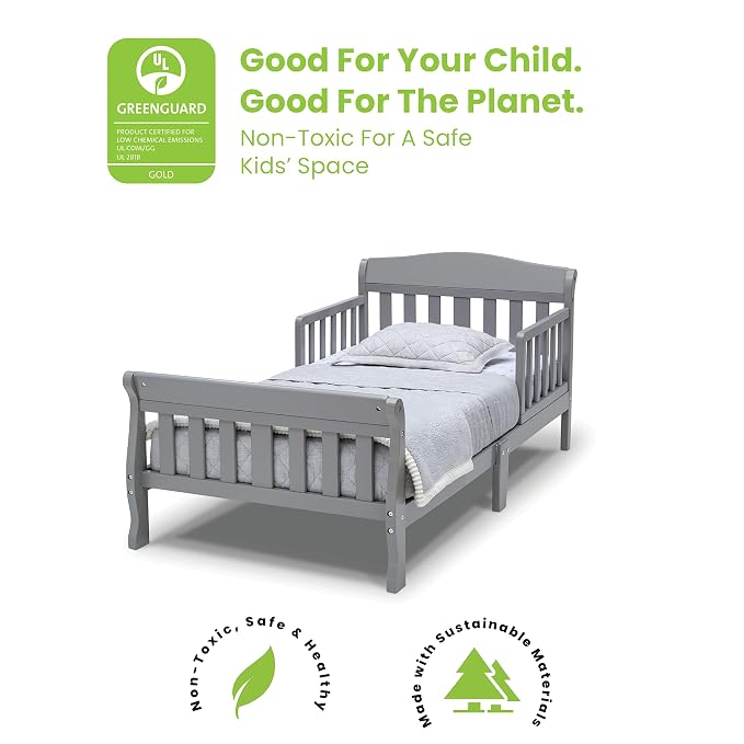 Delta Children Canton Toddler Bed, Greenguard Gold Certified, Grey