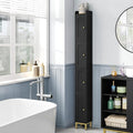 Hzuaneri 4-Tier Narrow Tall Storage Cabinet | Slim Bathroom Storage Cabinet with 4 Adjustable Feet and Shelves, for Living Room, Laundry Room, Black, 7.9"Dx7.9"Wx70.9"H