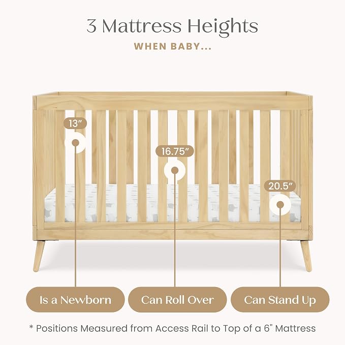 Delta Children Essex 4-in-1 Baby Crib & Mattress, Natural