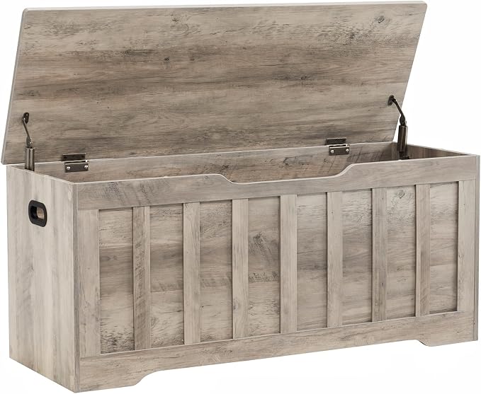VANKILEY 43.3" Storage Chest Extra Large, Storage Bench.(Greige)