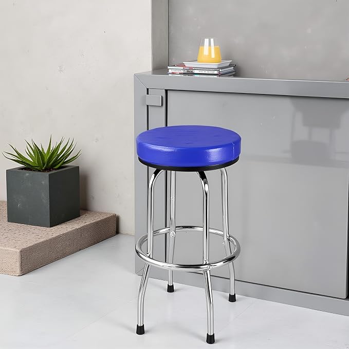 Big RED ATRP6185U-1 Torin Swivel Bar Stool: Padded Garage/Shop Seat with Chrome Plated Legs, Blue