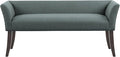 Madison Park Accent Bench, Upholstered with Nailhead Trim, & Padded Seat Entryway Bench Small, End of Bed Bench with Back, 49.5" W x 19.25" D x 23" H, Slate Blue