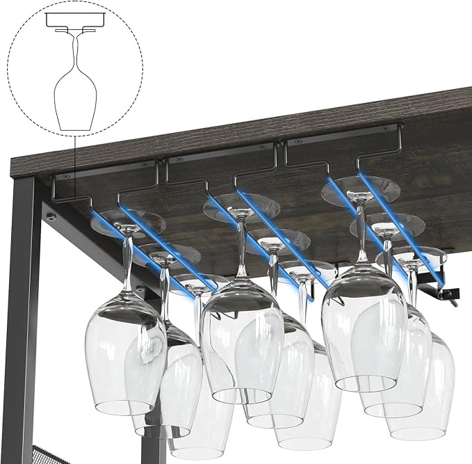 GAOMON Coffee Wine Bar Cabinet with Storage and Detachable Rack