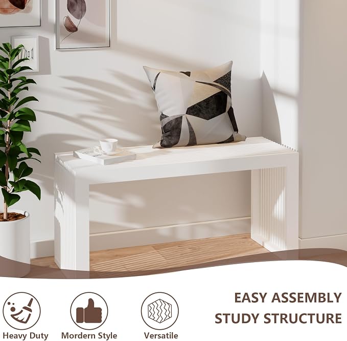 APRTAT Bamboo Dining Bench 35 Inch Indoor Wooden Shoe Benches for Entryway