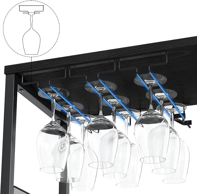 GAOMON Coffee Wine Bar Cabinet with Storage and Detachable Rack