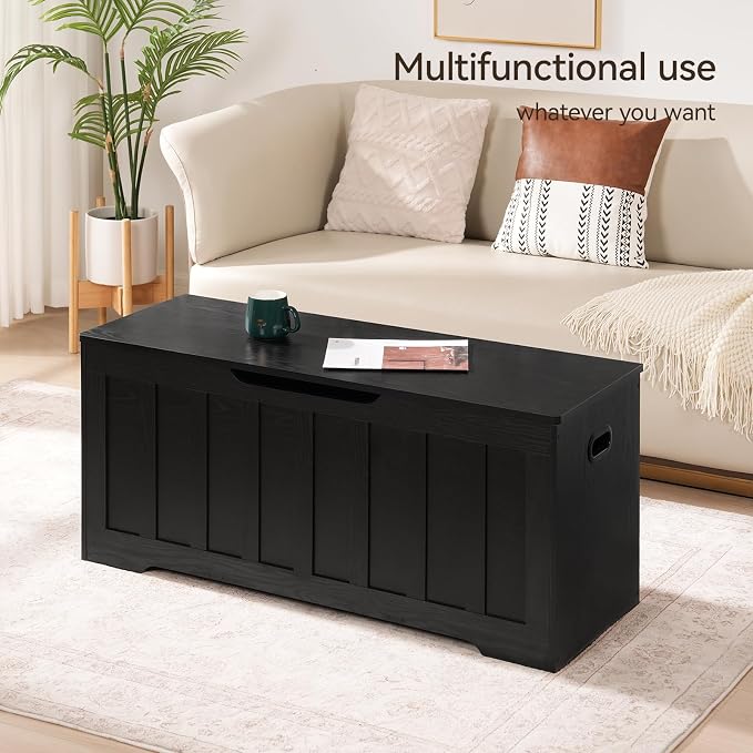 VANKILEY 43.3" Storage Chest Extra Large, Storage Bench.(Black)