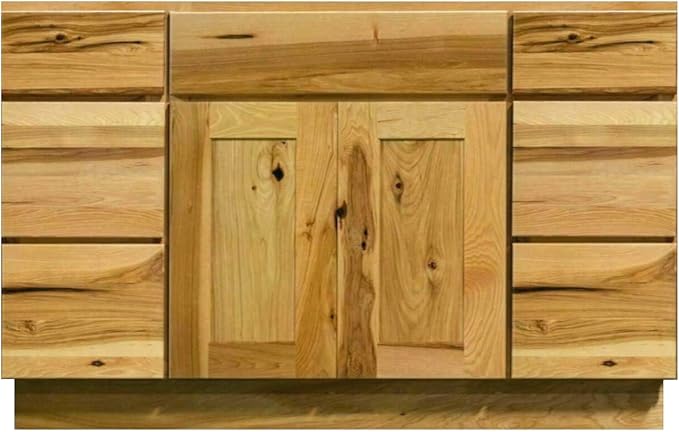 Riley & Higgs Hickory 60" Single Sink Vanity, Natural Finish | 60-inch single-sink base cabinet in a natural Hickory finish for a rustic country look