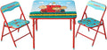Idea Nuova 3-Piece Furniture Set with 1 Square Table & 2 Folding Chairs for Kids, Peanuts