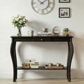 ChooChoo 39" Narrow Entryway Table with Drawer, Black