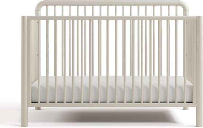 Storkcraft Porto 5-in-1 Convertible Crib and Toddler Guardrail, Frosted Oat
