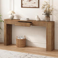63" Solid Wood Console Table with Storage Drawer & Thick Leg