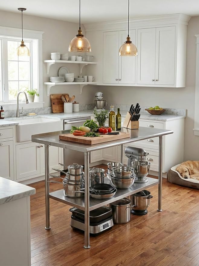 Atelicf NSF Stainless Steel Prep Table 30X60 inch with Backsplash