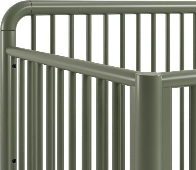 Storkcraft Porto 5-in-1 Convertible Crib with Toddler Guardrail, Olive