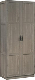 Sauder Select 71" Storage Cabinet, Pantry Cabinet Kitchen Storage with Adjustable Shelves, Bathroom Storage Cabinet, in Silver Sycamore