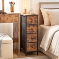 Fixwal Narrow Storage Cabinet, Slim Dresser with 4 Drawers, Rustic Brown | 9.5in width, sturdy & stable structure, solid steel frame, wooden top, suitable for bedroom, bathroom & laundry room