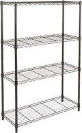 Amazon Basics 4-Shelf Adjustable Heavy Duty Steel Wire Rack Storage Shelving, Sturdy Garage Shelving, 350 lbs Capacity Per Shelf, Easy No-Tool Assembly, 36" x 14" x 54", Black