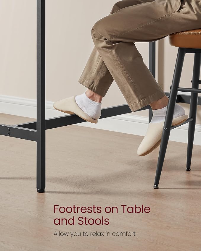 VASAGLE Bar Table, Narrow Long, High Top Pub Table, Steel Frame