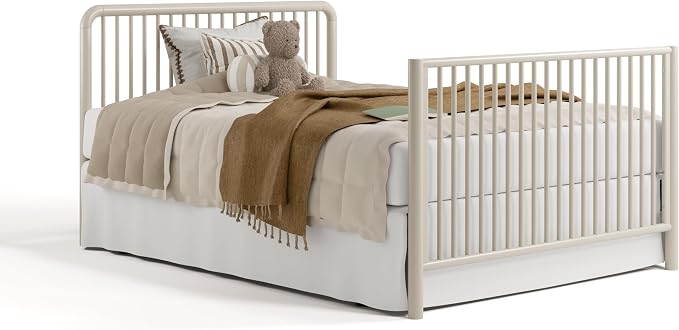 Storkcraft Porto 5-in-1 Convertible Crib and Toddler Guardrail, Frosted Oat