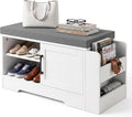 Farmhouse Shoe Storage Bench with 3-in-1 Entryway Storage & Padded Seat