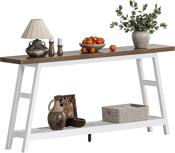 ChooChoo 70.9 Inch Long Console Tables for Entryway, Hallway Table, 2-Tier