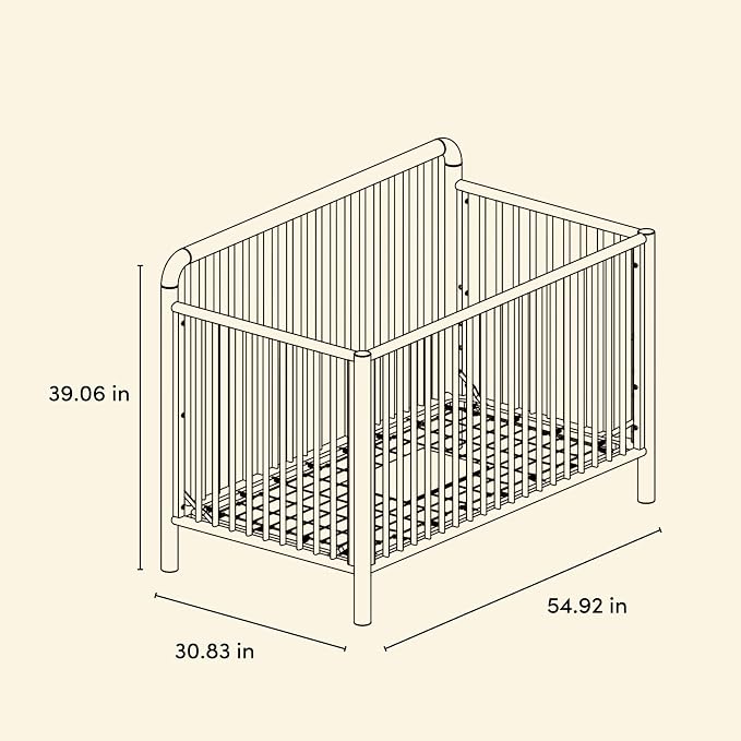 Storkcraft Porto 5-in-1 Convertible Crib and Toddler Guardrail, Frosted Oat