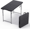 10 PACK of 4 Feet Foldable Table Adjustable Height with Built in Handle, Steel Legs | 4FT Heavy Duty Portable | Perfect for Party Dining Wedding Events Picnic Indoor Outdoor Camping Folding - 4 Foot