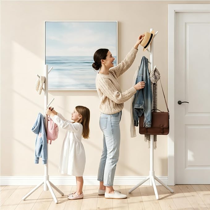 Wooden Coat Rack Freestanding