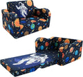 MeMoreCool Kids Couch, 2-in-1 Fold Out Sofa Armchair, Astronaut Print, Foam