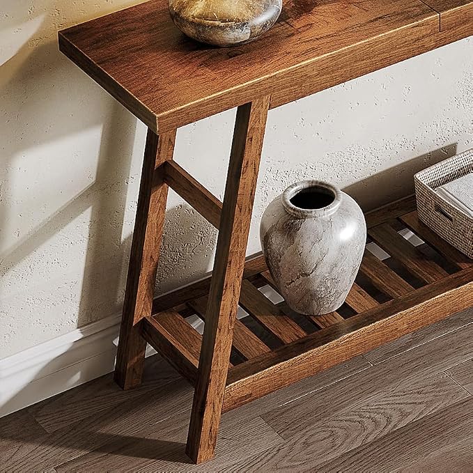 ChooChoo 70.9 Inch Long Console Tables for Entryway, Hallway Table, 2-Tier