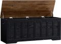 VANKILEY 47.2" Storage Chest Extra Large, Storage Bench.(Black+Brown)
