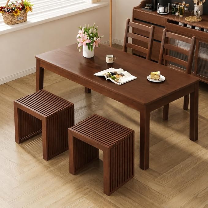 APRTAT Bamboo Dining Bench 17 Inch Indoor Wooden Shoe Benches for Entryway