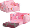 MeMoreCool Kids Chair, Glow Dark Pink Fairy Fold Out Sofa Seat for Girls