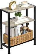 Narrow Side Table for Small Space, 2-Tier Small End Table with Shelf Holder, Slim Nightstand, Skinny Snack Couch Table in Living Room, Bedroom, Study, Kitchen and Balcony (Greige)