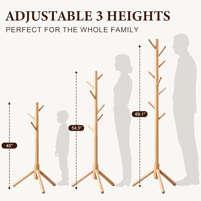 Wooden Coat Rack Freestanding