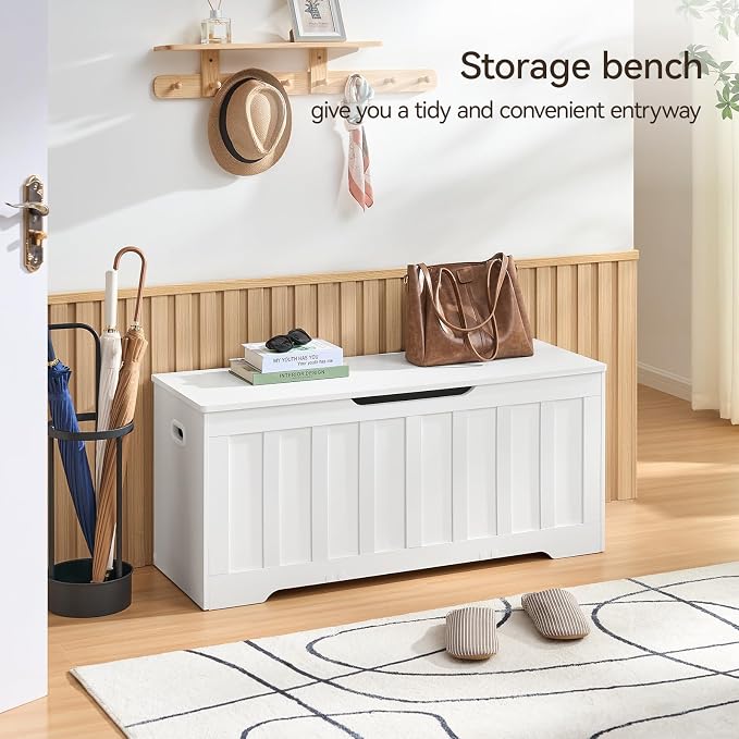 VANKILEY 43.3" Storage Chest Extra Large, Storage Bench.(White)