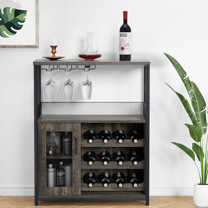 GAOMON Coffee Wine Bar Cabinet with Storage and Detachable Rack