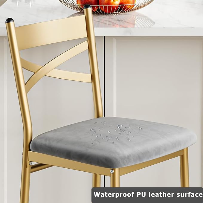 Garvee 26'' Bar Stools Set of 2, Counter Stools with Back & Thick Cushion