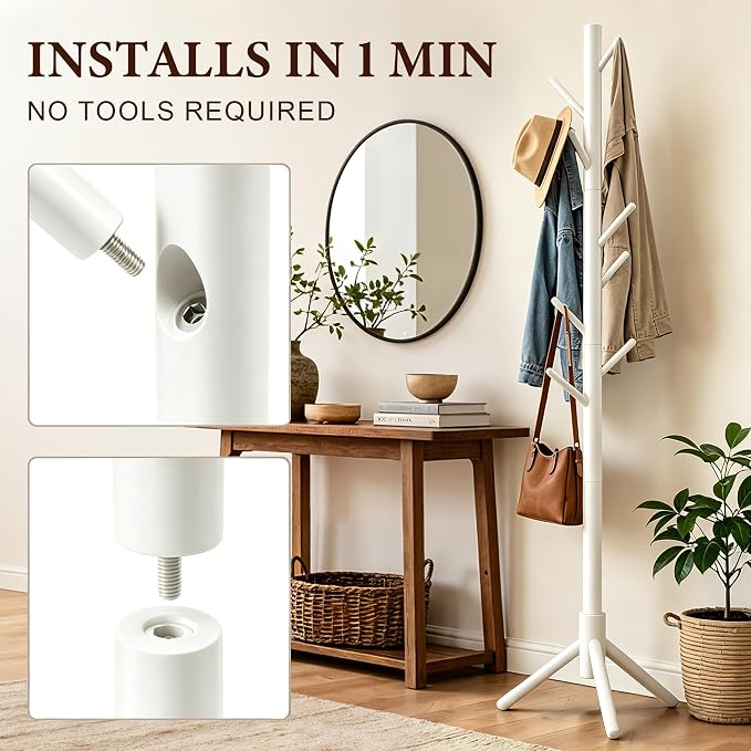 Wooden Coat Rack Freestanding