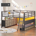 Dnxao Low Loft Bed Full Size with Desk and 9 Storage Drawers, Oak Gray