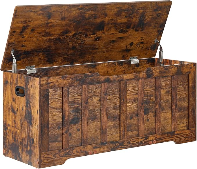VANKILEY 43.3" Storage Chest Extra Large, Storage Bench.(Rustic Brown)