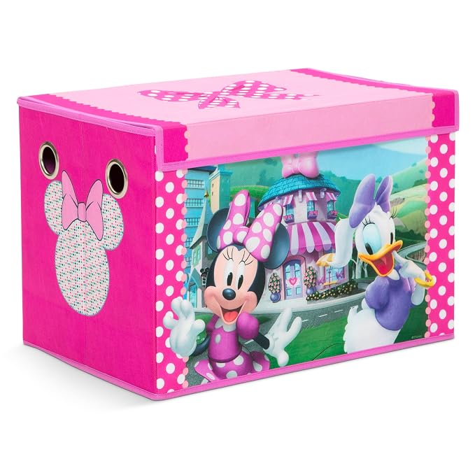 Delta Children Disney Minnie Mouse 4-Piece Toddler Room-in-a-Box Set – Includes Sleep and Play Toddler Bed, Table, 1 Chair and Toy Box, Pink